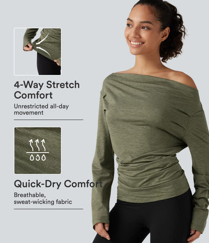 Evoraa Lyra™ Off-Shoulder Active Top